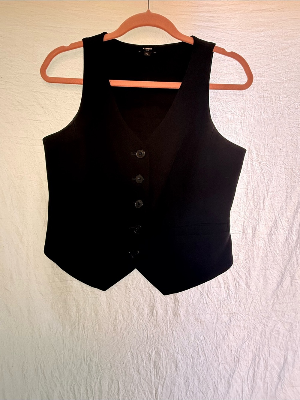 Express Classic Black Button-Front Women's Vest size S